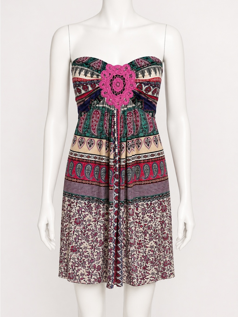 Y2K Sky Brand Boho Print Dress - Sz L